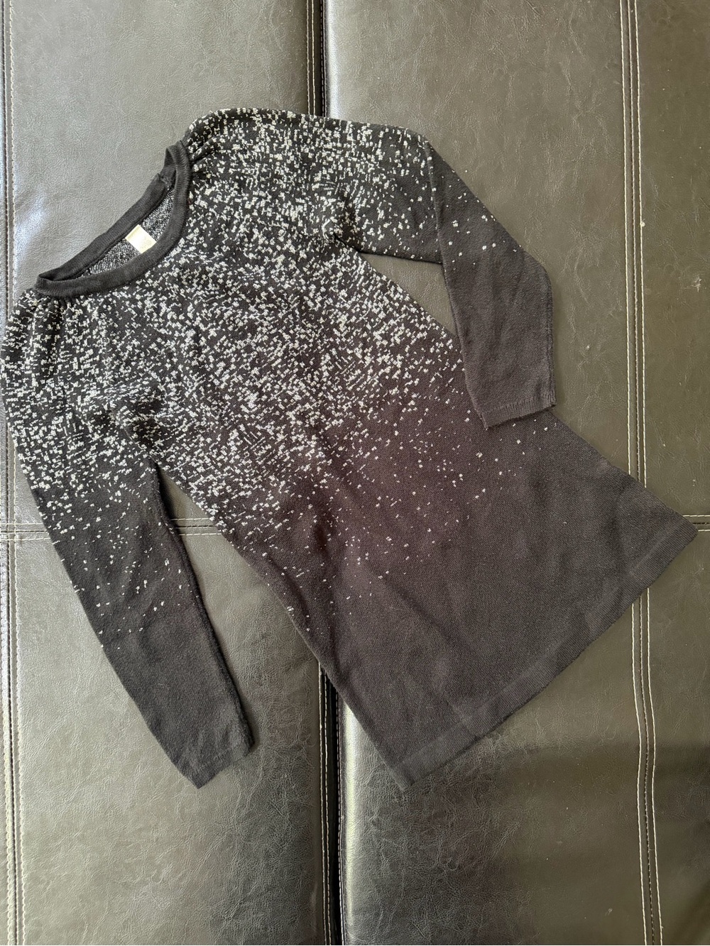 Cherokee - Girl’s Black Sweater Dress with Silver Speckle Accents
